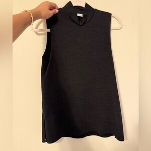 Zara Black Sleeveless Mock-Neck Tank